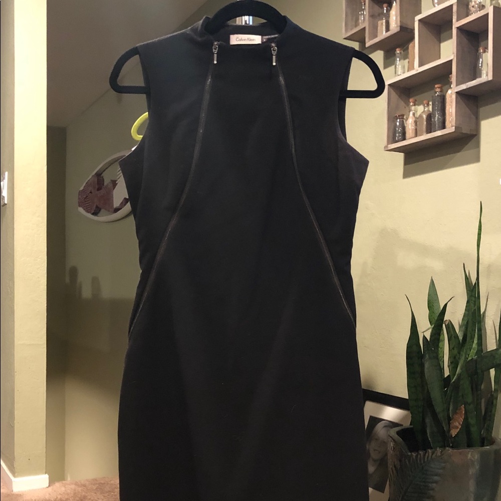 Calvin Klein Black Zipper Dress